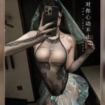 Manyeqing Sheer Lace Bodysuit for Women - Sensual Mesh Sleep Dress with Open-Crotch Design, Sexy Lingerie Set