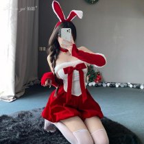 Xianyi Christmas Bunny Girl Costume - Sexy Mesh Bodysuit Dress for Nightclub & New Year Cosplay