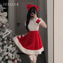 Ziqu New Year Christmas Lingerie Set - Sexy Cute Fuzzy Bodysuit & Matching Outfit for Holiday Parties