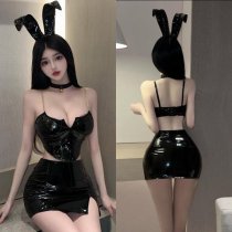 Gueiyun Sexy Lingerie Set – Pure & Tempting PU Leather Sleepwear Outfit, Seductive Costume for Adults