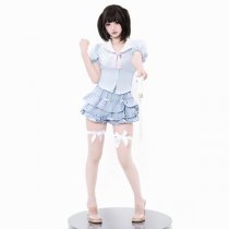 Blue Sweet-Play Lingerie Skirt - Flirty Cupcake Mini Dress with High-Waist Slimming Fit & Feminine Ruffles