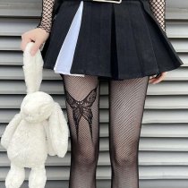 Genuine Yun Sexy Black & White Butterfly Pantyhose - Punk Lolita Mesh Stockings for Slimming & Millennial Style