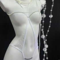French-Style Lace Mesh Bikini Panties for Women – Sheer Cross-Strap Cotton-Crotch Sexy Lingerie