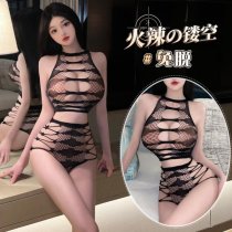 Qingruohan Sexy Lingerie Set - Sheer Mesh Bodycon Thong Bodysuit, Tear-Away Large Size Passion Outfit