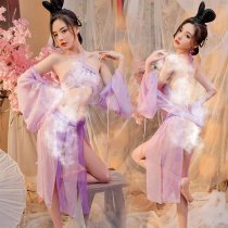 Ancient Chinese Style Moon Goddess Lingerie Set – Hanfu-Inspired Sensual Celestial Bra & Panty Outfit