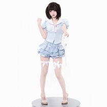 Blue Sweet-Play Lingerie Skirt - Flirty Cupcake Mini Dress with High-Waist Slimming Fit & Feminine Ruffles