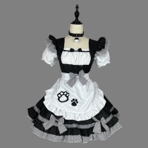 New Cat Girl Maid Costume - Plus Size Japanese Kawaii Cosplay Outfit, Classic Black & White Maid Dress