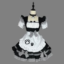 New Cat Girl Maid Costume - Plus Size Japanese Kawaii Cosplay Outfit, Classic Black & White Maid Dress