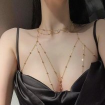 Cherry Blossom Sensual Body Chain - Sparkling Crystal Chest Necklace, Sexy Europe and America-Style Lingerie Accessory f