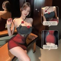 Cherry Love Sexy Mesh Bodycon Skirt - Fishbone Lace Trim, Sheer Net & Solid Fabric Contrast Mini Skirt for Women