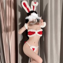 Christmas Bunny Costume for Women - Sexy Holiday Lingerie Set, Naughty Santa Outfit & Festive Roleplay Attire