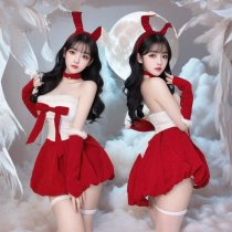 Christmas Bunny Costume for Women - Sexy Naughty Role Play Lingerie Dress, New Year Eve Outfit & Cosplay Ensemble