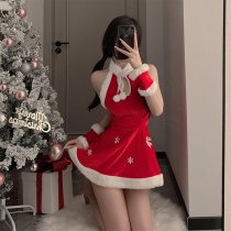 Christmas Cosplay Lingerie Set - Velvet Sexy Nightgown & Role Play Costume for New Year Eve