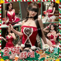 Christmas Lingerie Set - Sexy Velvet Cosplay Costume Dress with Seductive Strap Details, New Year Pure & Tempting Outfit