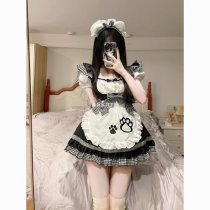 Cute Maid Costume Dress with Cat Ears - Plus Size Lolita Cosplay Outfit for Women