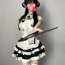 Domoira Sexy Chinese-Style Maid Outfit – Cute Panda Lingerie Set, Pure-Yet-Tempting Sleepwear for Women