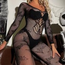 European-Style Lace Cut-Out Bodycon Mini Skirt Set - Black Sexy Lingerie with Halter Backless Design