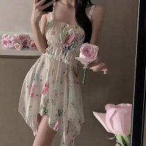 French-Inspired Lace Sleep Dress - Vintage Floral Slip Dress for Women, Sexy & Flirty Lingerie Set
