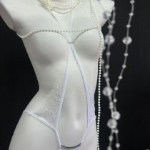 French-Style Lace Mesh Bikini Panties for Women – Sheer Cross-Strap Cotton-Crotch Sexy Lingerie