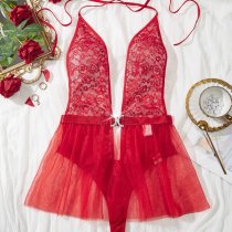 Luxury Full-Lace Sheer Bodysuit for Women – Sexy European-Style Erotic Lingerie Set