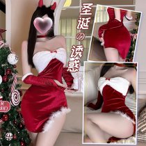 Golden Night Sexy Christmas Lingerie Dress Set - Minimalist Abstinence Style New Year Outfit for Women