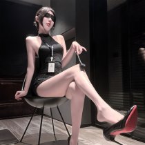 Golden Night Sexy Secretary Costume - Seductive Lingerie Set with Bodycon Mini Skirt for Playful Elegance