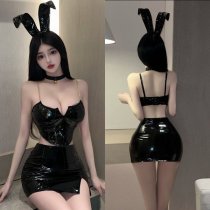 Gueiyun Sexy Lingerie Set – Pure & Tempting PU Leather Sleepwear Outfit, Seductive Costume for Adults