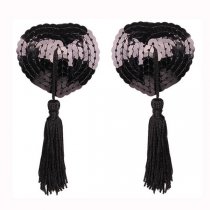 Heart-Shaped Silicone Bra Inserts - Sexy Lace Trim & Sequin Flirty Nipple Covers for Women