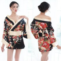 Japanese Kimono-Style Sexy Lingerie Robe - Playful Adult Costume Sleepwear for Women