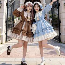 New Japanese Lolita Dress for Girls - Cute Kawaii Student A-Line Skirt, Soft Girly Princess Daily Outfit