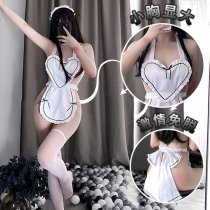 Japanese Maid Costume for Women - Sexy Role Play Lingerie Set, Cute Chef & Housemaid Outfit with Heart Details