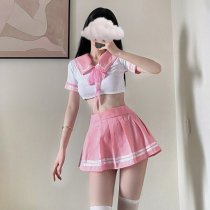 JK Uniform Set for Women - Cute Sailor Style School Outfit with Pleated Skirt & Airline Hostess Inspired Costume