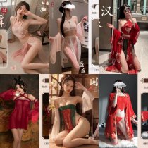 Lace Bridal Sleepwear Set - Plus Size Sheer Hanfu-Inspired Robe, Kimono & Chemise Nightgown Ensemble