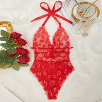 Lace Sheer Bodysuit for Women - Sexy European Style Erotic Lingerie, Full-Body Transparent Intimate Wear