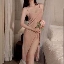 Sexy Mesh Slip Dress - Sheer Temptation Split Long Nightgown Set for Women, Lingerie & Sleepwear
