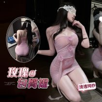 Mannyqing Pure-Yu Rose Mesh Bodycon Dress – Floral Sheer Lace Sleepwear Set for Women