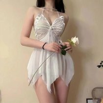 Night Desire Sexy Sleep Dress for Women - Sheer Butterfly Lace Transparent Lingerie Set, Pure & Tempting Nightwear