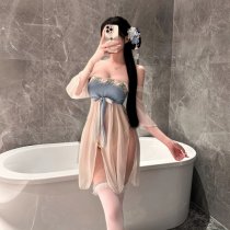 Night Silk Elegant Chinese Style Peony Qipao Dress - Flowing Tassels, Soft Vintage Hanfu Inspired Outfit