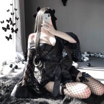 Oshilin Japanese Lace Kimono Lingerie Set - Sexy Cosplay Maid Costume for Role Play