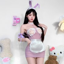 Plus Size Bunny Girl Costume - Sexy Maid Outfit with Removable Accessories, Seductive Lingerie Set for Cosplay & Role Pl