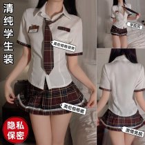 Plus Size Sexy JK Shirt Set - Busty School Uniform Outfit with Pleated Mini Skirt, Role Play Lingerie