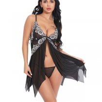 Plus Size Sexy Lace Bodysuit Dress - Elegant Mesh Strapless Lingerie for Women, Wholesale Direct from Factory