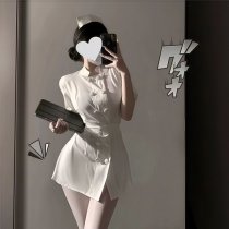 Plus Size Sexy Nurse Costume Set - Seductive No-Remove Sleepwear Skirt with Ties, Pure & Tempting Lingerie