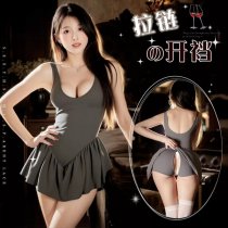 Plus Size Sexy Zipper Crotch Mini Skirt - Seductive Outdoor Lingerie for Couples, Pure Temptation Style