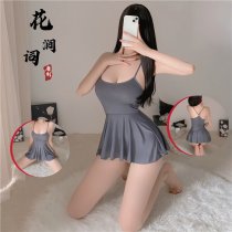 Pure & Alluring Silk-Look Lace Sleep Dress - Sexy Sheer Babydoll Nightgown with Backless Design for Women