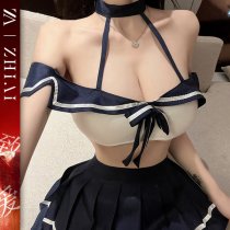 Pure & Playful Student-Style Lingerie Set – Japanese Sailor Uniform JK Outfit for Role Play