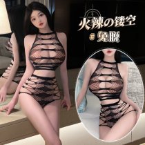 Qingruohan Sexy Lingerie Set - Sheer Mesh Bodycon Thong Bodysuit, Tear-Away Large Size Passion Outfit
