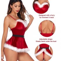 Red Lady Christmas Costume - Sexy Lingerie Set for Holiday Parties, Stage Performances & New Year Celebrations