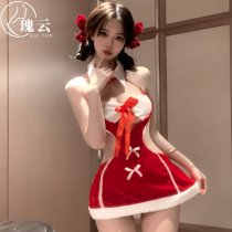 Ruiyun Velvet Sexy Christmas Nightgown - Cute Role Play Costume & Holiday Lingerie Set