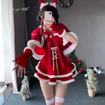 Xianyi Velvet Christmas Lingerie Set - Pure & Tempting Short Skirt Sensual No-Remove New Year Outfit S28